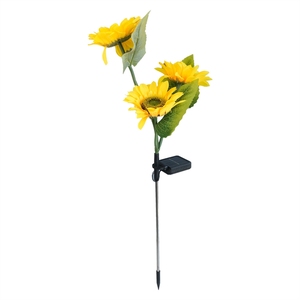 Lampe <span class=keywords><strong>solaire</strong></span> transfrontalière multi-têtes en forme de tournesol à insérer dans le sol, pour cour extérieure, aménagement paysager de jardin, pelouse - Product Image 3