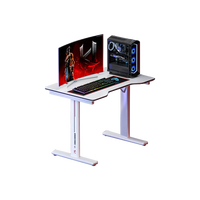 G8 LED Hauteur réglable Table de jeu Surface MDF Capacité de charge améliorée UV Graphique Cadre en acier Noir Blanc Bureau à domicile Moderne