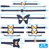 Luxuriöses Blaues 8-in-1 Bondage-Set mit Halsband, Leine, Handschellen, Paddle, Peitsche und Ballknebel für Erwachsenen-Rollenspiele