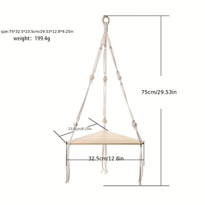<span class=keywords><strong>3</strong></span> Lagen Driehoekig Bamboe Houten Wand Hangende Plank Ambachtelijke Display Rek Opslag Bohemen Drijvende Plank Plant Kaars Opbergrek - Product Image 2