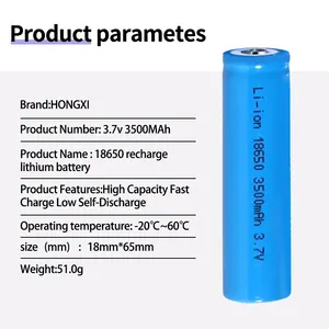 Batería de iones de litio HX 18650 3500mAh Akku Antorcha recargable 3,7 V Célula cilíndrica Potente luz de flash