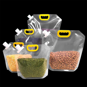 Sac de rangement transparent pour <span class=keywords><strong>grains</strong></span> et <span class=keywords><strong>grains</strong></span> divers clair ménage riz nourriture pour animaux refermable debout buse bec pochette - Product Image 1