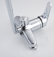Robinet de douche moderne en alliage de zinc poli chromé avec bec en céramique pour hôtels, spas, appartements et hôpitaux