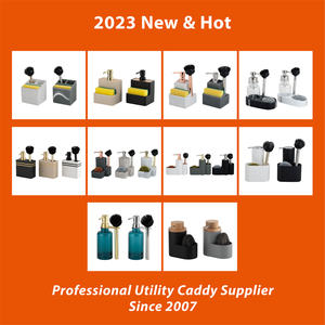 300ml 2N1 pompe à savon utilitaire <span class=keywords><strong>en</strong></span> céramique évier <span class=keywords><strong>de</strong></span> <span class=keywords><strong>cuisine</strong></span> Caddy support organisateur avec bois Caddy plat grès distributeur <span class=keywords><strong>de</strong></span> savon - Product Image 2