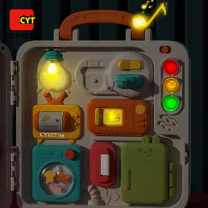 Jouets Montessori de nouvelle conception, planche d'activités pour bébé, jouets pour développer la motricité <span class=keywords><strong>fine</strong></span>, jouets sensoriels pour bébé avec lumière et musique - Product Image 3