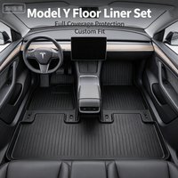 Tapis de sol TPE à couverture intégrale, imperméables, anti-taches, antidérapants, sur mesure pour l'intérieur de la Tesla Y, extra-épais, toutes versions - Vente Flash