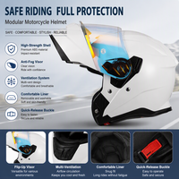 Casques de moto certifiés ECE22.06 DOT FMVSS218, visière double, coques légères en ABS, doublures amovibles et lavables