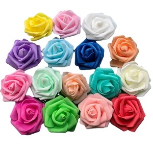 Fleur de rose en mousse 6,5 cm, tête de rose artificielle décorative, fleur de décoration de mariage, 100 pièces, grande taille - Product Image 1