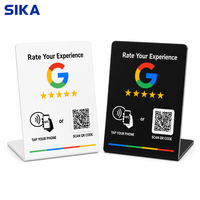 Carte de visite NFC personnalisée SIKA avec code QR encodé, support de table en acrylique 140x120mm pour lavage de voitures, clinique dentaire, hôtel et magasin