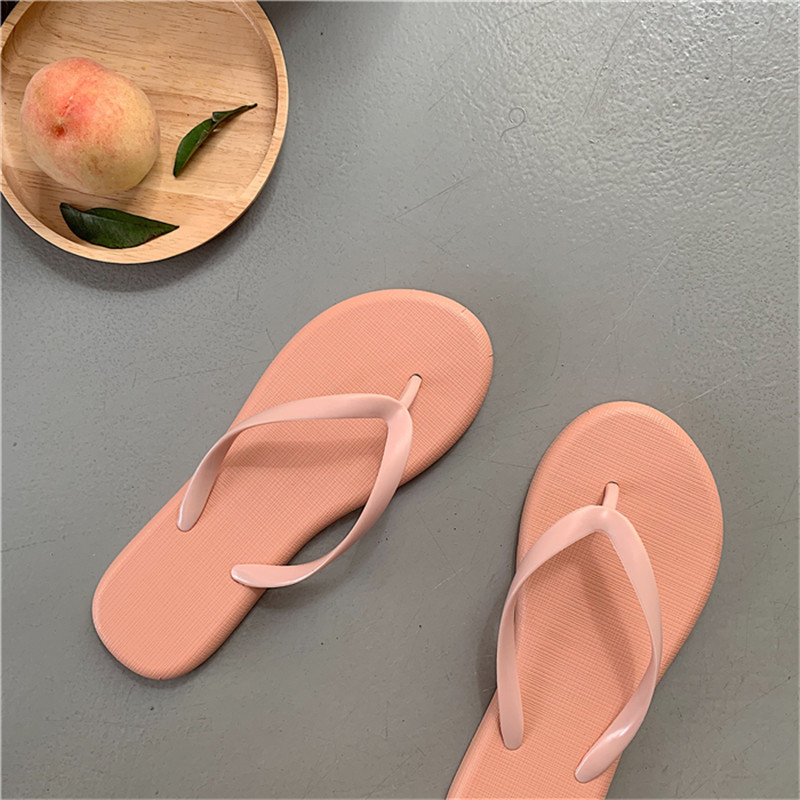 Custom Design Solid Color New Student Flat Flip Flops Holiday Beach Flipflops Slippers