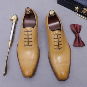 Chaussures pour hommes rétro et nostalgiques en cuir véritable à motif crocodile, chaussures formelles tendance pour hommes, idéales pour le témoin - Product Image 6