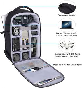 Sac de photographie pour appareil photo reflex numérique/SLR/sans miroir BSCI Factory, étui rigide étanche de 15-16,4 pouces avec support pour trépied et ordinateur portable - Product Image 5