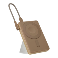 Nouvelle batterie externe magnétique sans fil 5000/10000mAh, charge rapide PD22.5W, câble Type-C intégré, support de téléphone pliable, chargeur portable