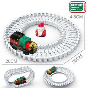 Tren de Navidad eléctrico, juego de pista de coche con ranura, juguetes para niños, construcción de <span class=keywords><strong>ferrocarril</strong></span> con figuras - Product Image 4
