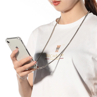 Nouvelle Arrivée Étui de Téléphone Mains Libres en TPU avec Chaîne Serpent pour iPhone 16/15/17 Pro Max, Compatible Charge Sans Fil et Antichoc