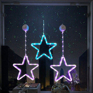 Indoor/<b>Outdoor</b> Home Wall Decor LED <b>Light</b> Star and Moon Design with IP44 Rating and 61M Length for Christmas Holiday Season - Product Image 3