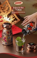 Nouvelle Tasse Thermique Intelligente avec Affichage de Température, en Acier Inoxydable et Revêtement Céramique, Haut de Gamme, Compacte, Portable, Format Poche, Motif Champignon