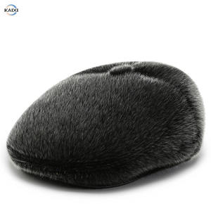 Venta caliente Vintage Faux Mink Fur Earflap Warmmy Cap Winter Windproof British Retro Sporty Baseball Hat - Product Image 3