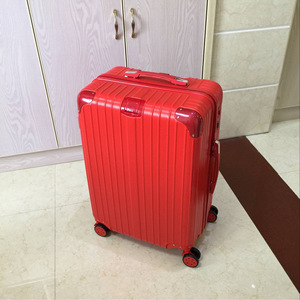 Red <b>Suitcase</b> 28 Inch Trolley Case With Combination <b>Lock</b> Durable Spinner Wheels For Leisure Travel Unisex Solid Color - Product Image 1