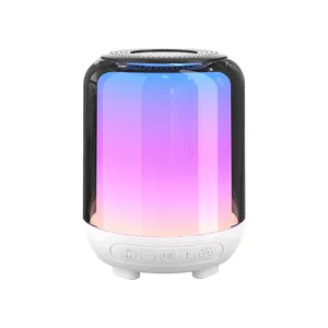 2024 NewMini kablosuz Bluetooth hoparlörler 360 Dolby renkli aydınlatma taşınabilir masaüstü beyaz gürültü hoparlör