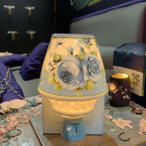 Lampe de nuit <span class=keywords><strong>à</strong></span> <span class=keywords><strong>brancher</strong></span> Guangli GL-TC3, motif roses, taille moyenne, en porcelaine, source de lumière blanc chaud, pour la décoration de la maison - Product Image 6