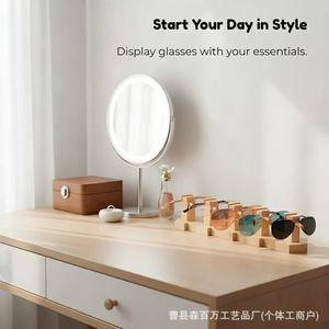 Wooden Eyeglasses Storage <b>Rack</b> 5 Slots Desktop Display Stand For Sunglasses And <b>Glasses</b> - Product Image 4