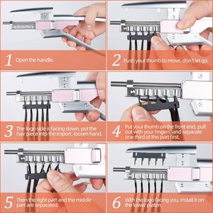 Extensions de cheveux Remy 6D de deuxième génération à clipser, double épaisseur, pouvant être permanentées, sans nœuds, cinq mèches en rangée (20 pouces) # <span class=keywords><strong>60</strong></span>) 10a 1b - Product Image 3