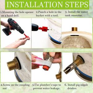 नया धन ब्रांड WT-0029 1/2 इंच स्टेनलेस स्टील स्वचालित बेल सुअर पीने के प्लास्टिक कैप फिल्टर 0.3-0.8 एल/मिनट प्रवाह दर - Product Image 5
