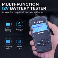 TOPDON-Probador de batería automotriz digital BT50, Analizador de batería para automóvil, 12V, 200Ah, 10A, Aa