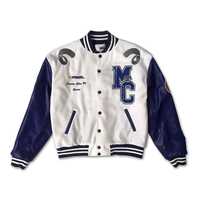 Veste en cuir de baseball brodée d'écusson personnalisé