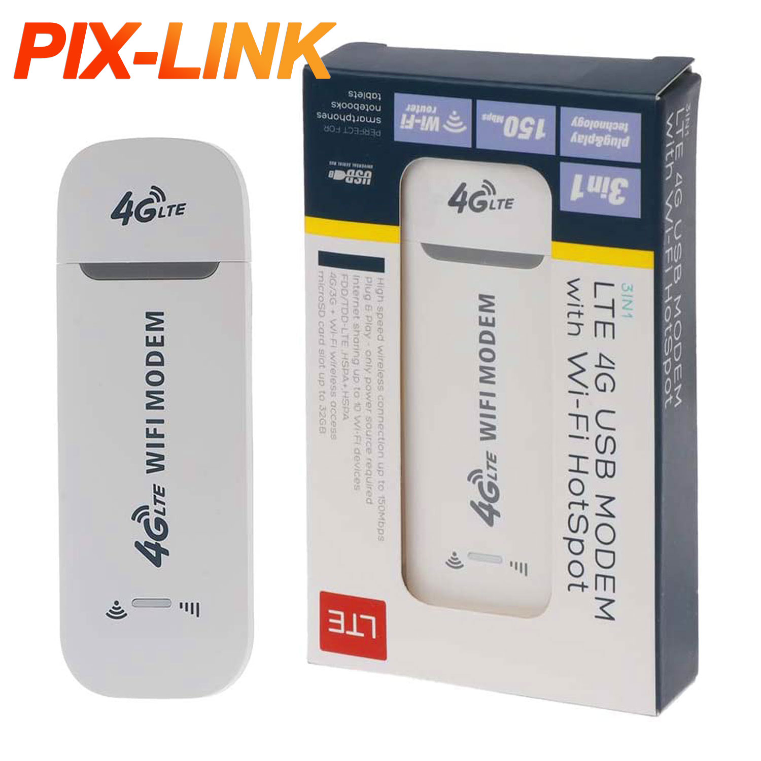 Carte réseau haute vitesse PixLink Version anglaise Modem USB LTE 4G Routeur 150 Mbps LTE WiFi dongle