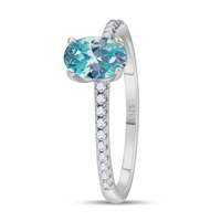 Bagues minimalistes pour femmes en argent sterling 925 avec pierres colorées taille ovale, bijoux de mode, bagues en moissanite certifiée GRA 1CT VVS