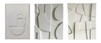 Décoration murale moderne en relief en plâtre, peinture sur bois, art décoratif de galerie, panneau mural en bois texturé géométrique 3D en grès, personnalisé