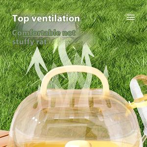 Fabriek Groothandel Draagbare Plastic Hamsterkooi Voor Reptielen En Huisdieren Met Bloementak Ontwerp Gouden Beer Model - Product Image 3