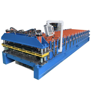 Machine de fabrication de tôles métalliques pour toiture, machine de formage à rouleaux de tuiles en fer ondulé personnalisées, machine de formage à rouleaux de panneaux de toiture - Product Image 1