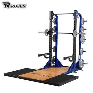 2024 High End Gym Equipment Dezhou ROSEN Strength Training Fitness Sport Half Rack Power Cage Squat Rack Machine