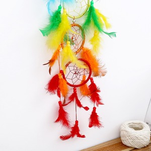 Nouveau <span class=keywords><strong>attrape</strong></span>-anneau rond arc-<span class=keywords><strong>en</strong></span>-ciel avec lumière <span class=keywords><strong>pour</strong></span> chambre décor à la maison coloré plume <span class=keywords><strong>attrape</strong></span>-rêves artisanat fait à la main suspendus - Product Image 3