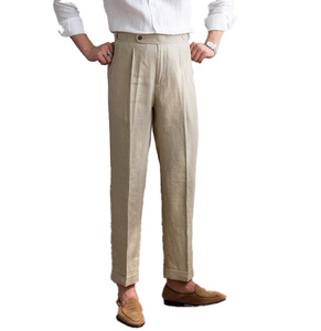 <span class=keywords><strong>Pantalon</strong></span> d'été décontracté <span class=keywords><strong>pour</strong></span> <span class=keywords><strong>homme</strong></span> 2026, 60% <span class=keywords><strong>lin</strong></span> 40% coton, taille haute ajustable, style business décontracté, <span class=keywords><strong>pantalon</strong></span> de costume <span class=keywords><strong>en</strong></span> <span class=keywords><strong>lin</strong></span> <span class=keywords><strong>pour</strong></span> <span class=keywords><strong>homme</strong></span> - Product Image 2