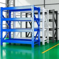 Sistema di Scaffalature Modulari in Acciaio Senza Bulloni Regolabili con Capacità di Carico di 300kg per Ripiano per Magazzino e Stoccaggio Industriale