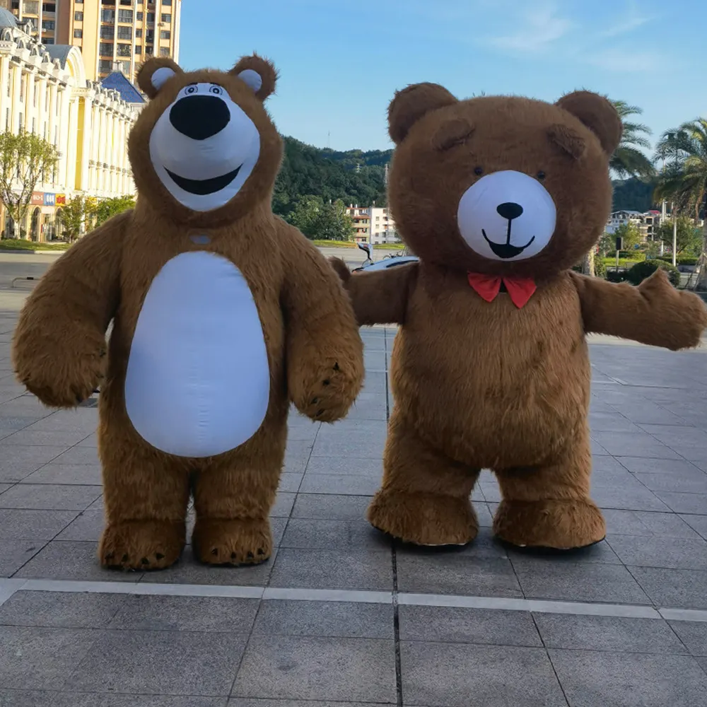 Costume gonfiabile della Mascotte dell'orso di mascia Fursuit peluche adulto Anime Cosplay Mascotte personalizzate carnevale animale