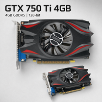 Nouvelle carte graphique GTX750Ti 4 Go GDDR5 128 bits avec refroidissement par ventilateur DirectX 12 pour jeux, compatible DVI VGA PCI Express, pièces pour PC de bureau