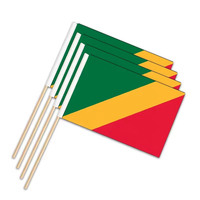 Gahumi Logo d'impression personnalisé bon marché République du Congo petite main vague drapeau Polyester parti électoral Mini main drapeau bannière avec poteau