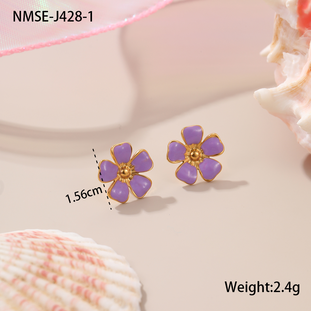 Boucle d'oreille violette NMSE-J428-1