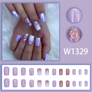 <span class=keywords><strong>Uñas</strong></span> Postizas Personalizadas de 24 Piezas, ABS, <span class=keywords><strong>con</strong></span> Pegamento, Color Blanco Hielo, Camelia, <span class=keywords><strong>Brillo</strong></span> <span class=keywords><strong>Dorado</strong></span>, Estilo INS, Cortas - Product Image 4