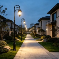 Lampadaire classique européen antique, étanche IP65, LED, en aluminium, pour cour, extérieur, éclairage LED de jardin