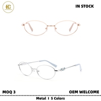 Envío en 24 Horas, Gafas Ópticas Metálicas Hechas a Mano de Alta Gama, Monturas de Gafas Ligeras de Aro Completo Ovalado para Uso Diario