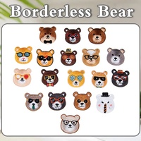 Badges brodés ours mignons exclusifs transfrontaliers ordinateur original broder 18 patchs pour vêtements tissu décoratif