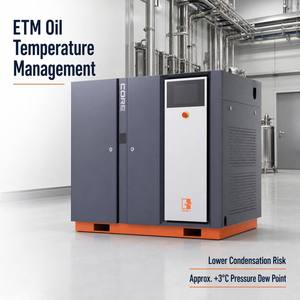 Compresseur d'air à vis lubrifié haute puissance 75 kW, conception robuste avec <span class=keywords><strong>moteur</strong></span>, pression de 10 bars pour systèmes industriels - Product Image 4