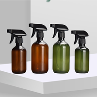 Bouteille de parfum d'intérieur en plastique PET vert ambre 300ml/500ml, flacon pulvérisateur vide personnalisé avec gâchette pour désodorisant, emballage