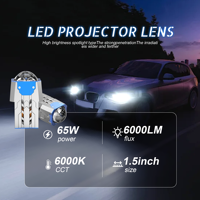 Lensa Modul LED Mini Flat Cut Terbaru 1.5 inci Laser Matrix Hi/Lo 140W/110W Lensa Proyektor Bi LED 1.5 Inci Lampu Depan LED
